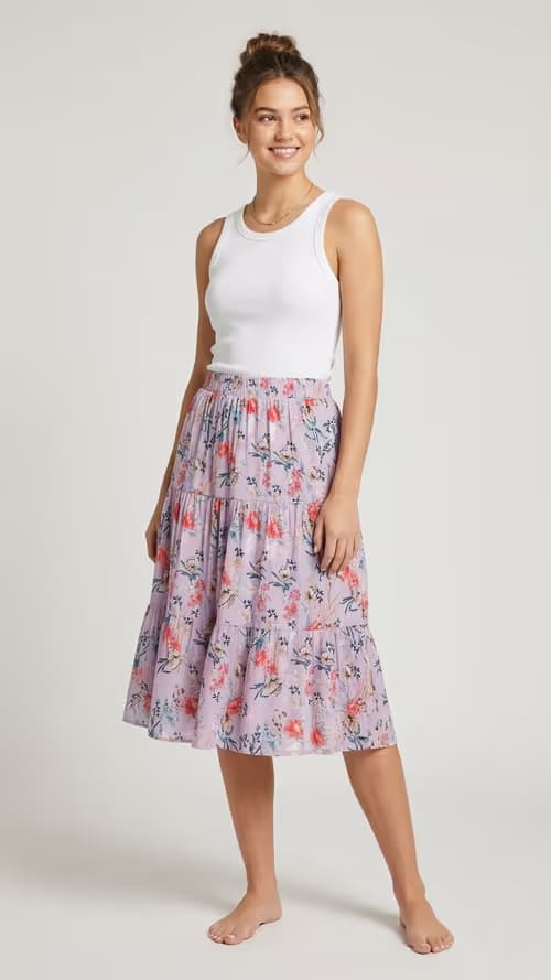 Knee length skirt