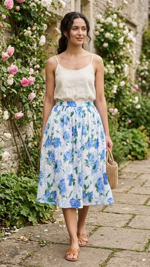 Knee length skirt