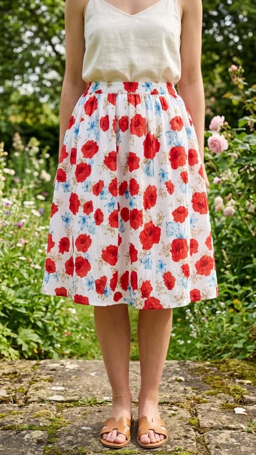 Knee length skirt
