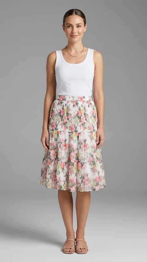 Knee length skirt