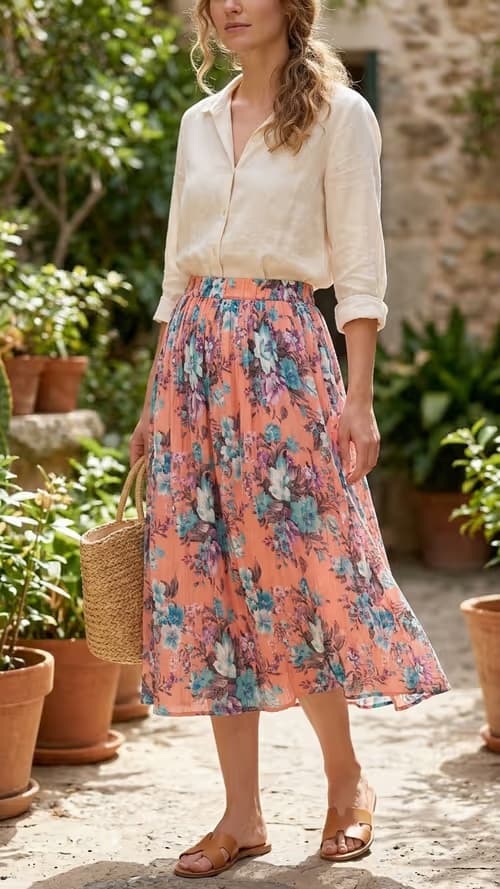 Knee length skirt