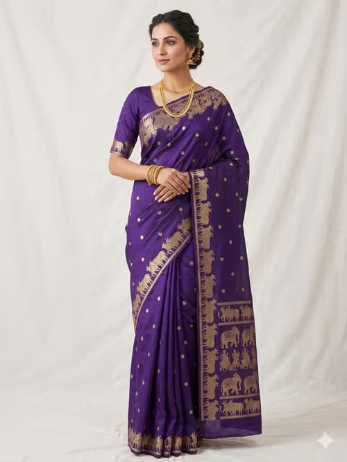 Rawsilk saree with ready blouse