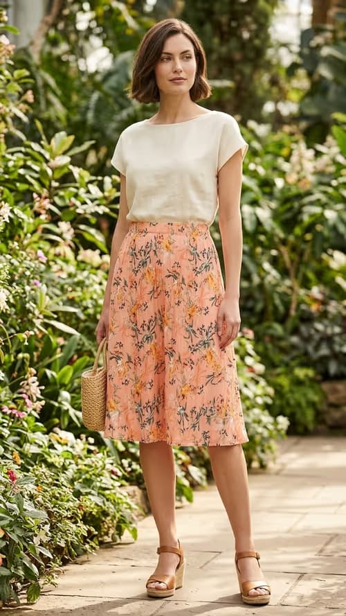 Knee length skirt