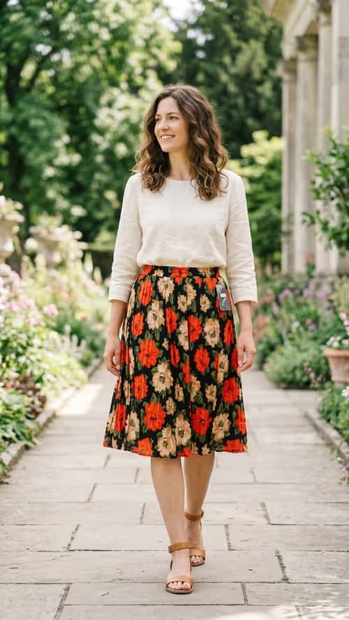 Knee length skirt