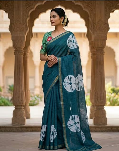 Georget print saree