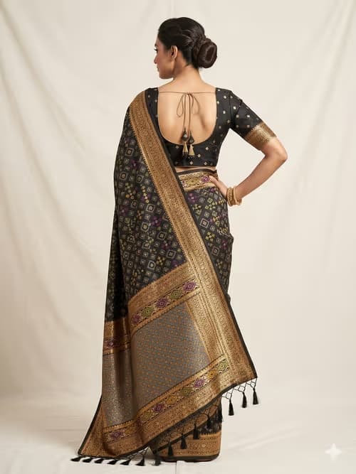 Fancy cotton saree with ready blouse