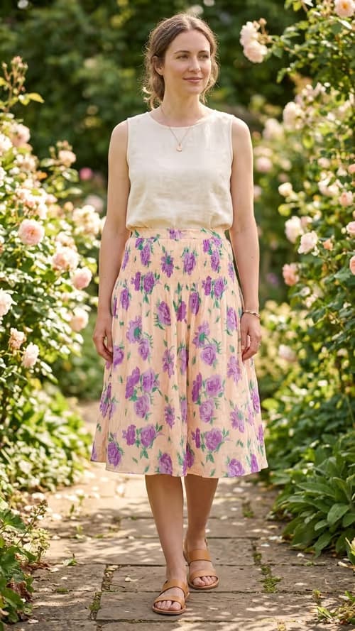 Knee length skirt
